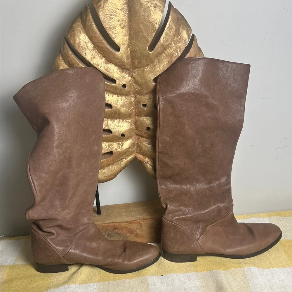 J. Crew Made in Italy  Brown Leather Combat Boots - Picture 3 of 13